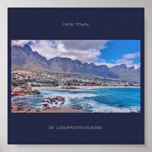 Cape Town Table Mountain Beach Ocean View Poster (Front)