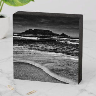 Cape Town Table Mountain Beach Ocean ZA Wooden Box Sign