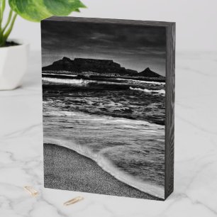 Cape Town Table Mountain Beach Ocean ZA Wooden Box Sign