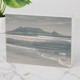 Cape Town Table Mountain Beach Ocean ZA Wooden Box Sign