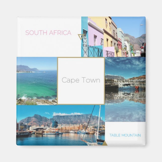 Cape Town Table Mountain Collage Magnet (Front)