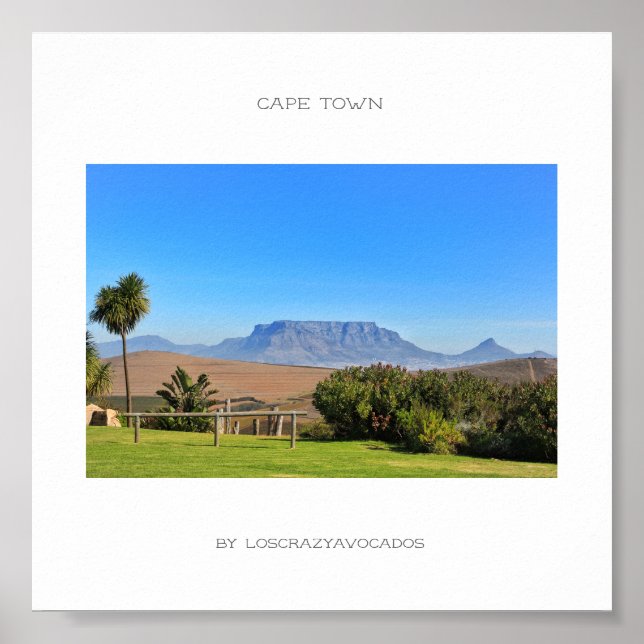 Cape Town Table Mountain Green Grass Poster (Front)