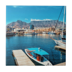 Cape Town Table Mountain Harbor View Ceramic Tile