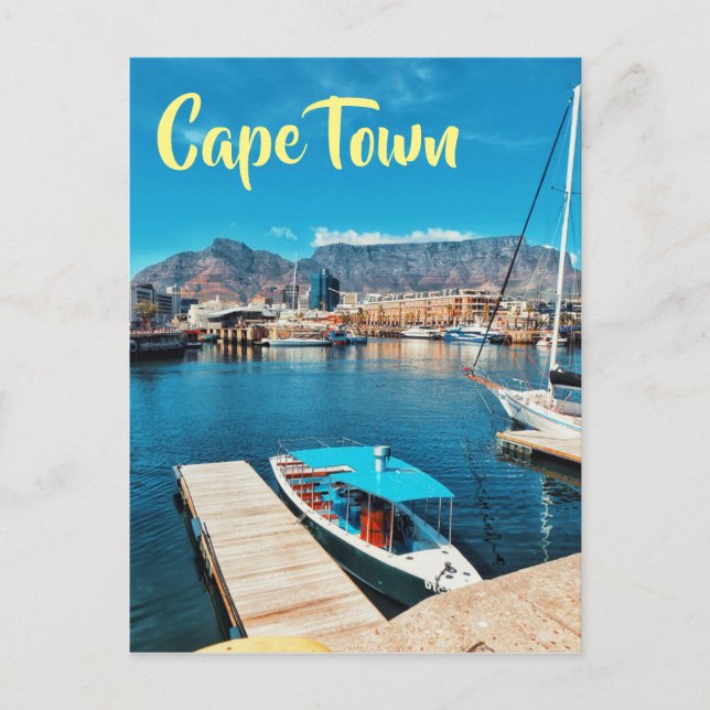 Cape Town Table Mountain Harbor Waterfont View Postcard (Front)