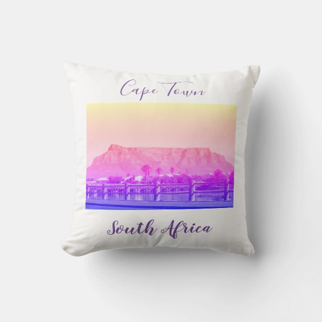 Cape Town Table Mountain Landscape Cushion Pillow (Front)