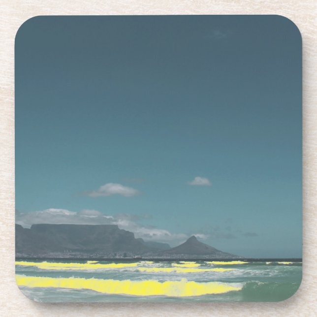 Cape Town Table Mountain Ocean Beverage Coaster (Front)