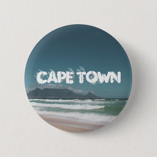 Cape Town Table Mountain Ocean Button (Front)