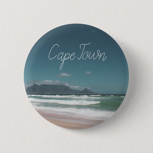 Cape Town Table Mountain Ocean Button (Front)