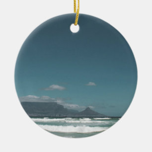 Cape Town Table Mountain Ocean Ceramic Ornament