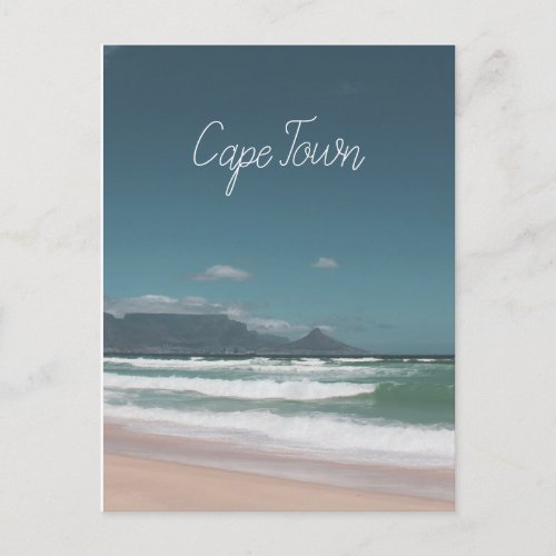 Cape Town Table Mountain Ocean Postcard
