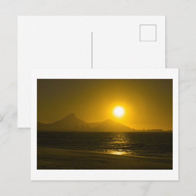 Cape Town Table Mountain Ocean Sunset Postcard (Front/Back)