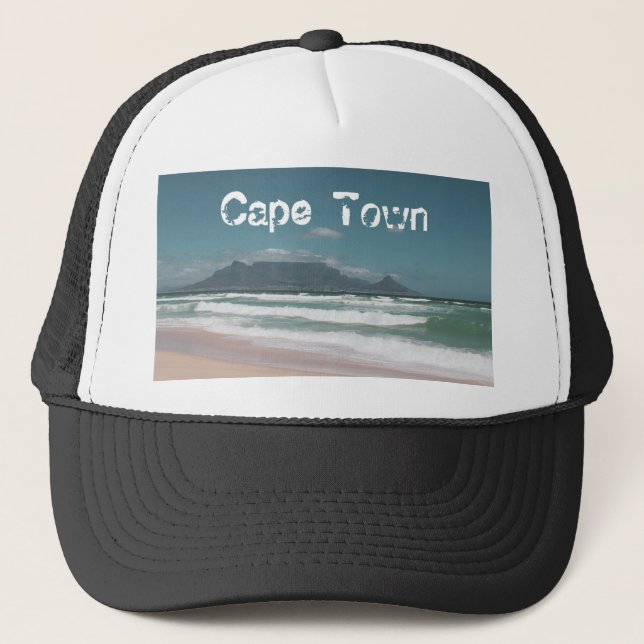 Cape Town Table Mountain Ocean Trucker Hat (Front)