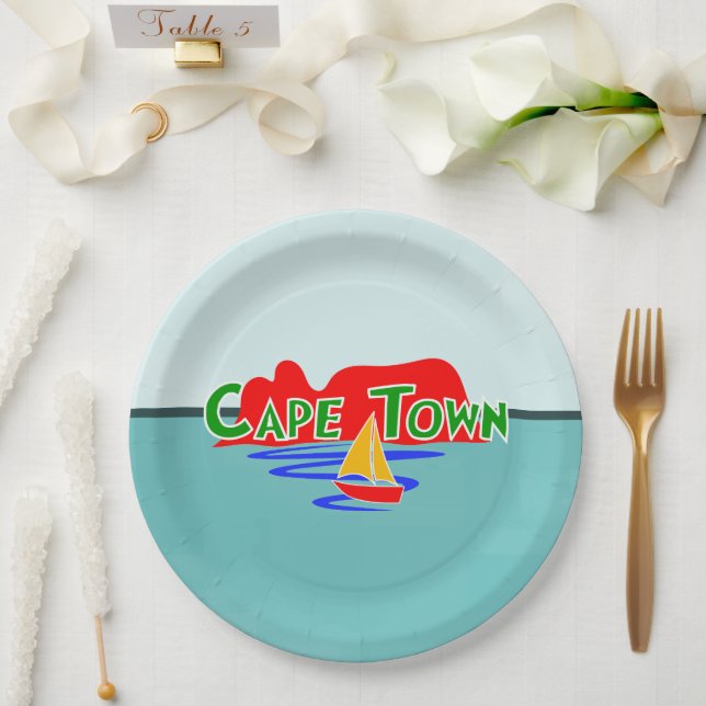 Cape Town Table Mountain South Africa Paper Plates (Wedding)