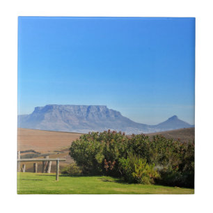 Cape Town Table Mountain View Grass Ceramic Tile
