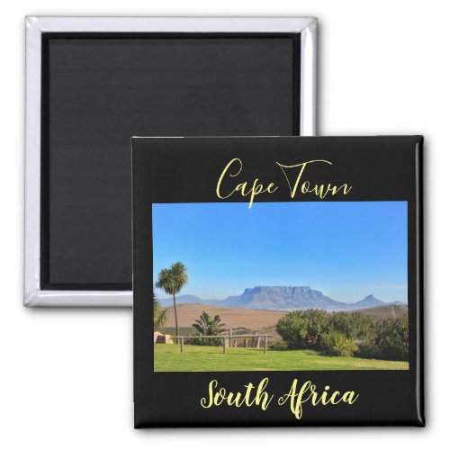 Cape Town Table Mountain View Grass Magnet