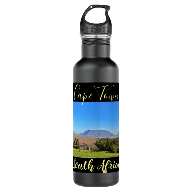 Cape Town Table Mountain View Grass South Africa Stainless Steel Water Bottle (Front)