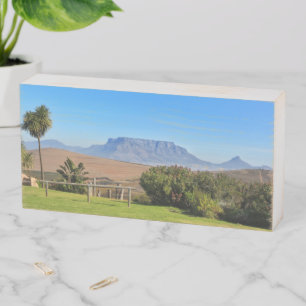 Cape Town Table Mountain View Grass South Africa Wooden Box Sign