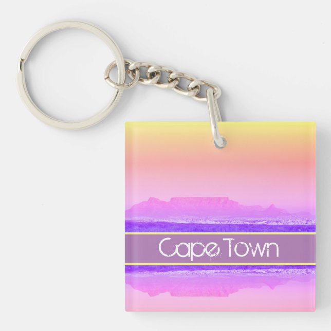 Cape Town Table Mountain ZA South Africa Keychain (Front)