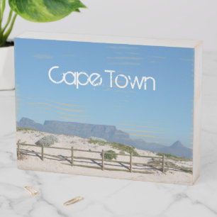 Cape Town Table Mountain ZA South Africa Wooden Box Sign