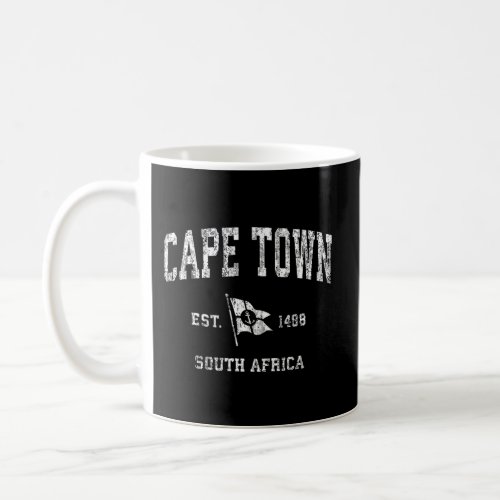 Cape Town Vintage Nautical Boat Anchor Flag Sports Coffee Mug