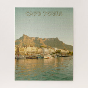 Cape Town Vintage Table Mountain Harbour Jigsaw Puzzle