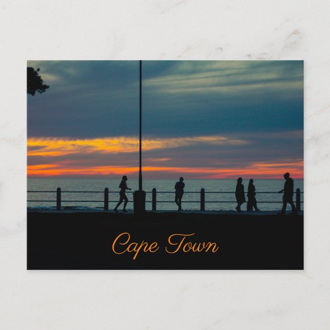 Cape Town ZA Sea Point Promenade Sunset Postcard (Front)