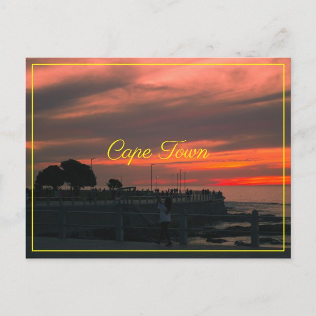 Cape Town ZA Sea Point Promenade Sunset Postcard (Front)