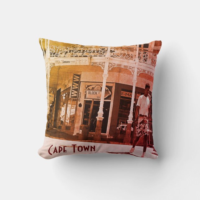 Cape Town ZA South Africa Long Street  Throw Pillo Pillow (Front)