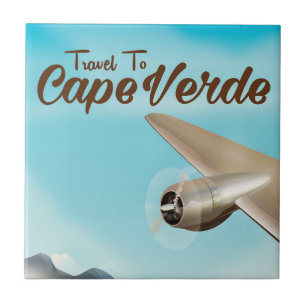 Cape Verde Air travel poster Ceramic Tile