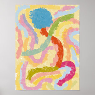 Cape Verde Badja Dance Abstract Illustration Poster