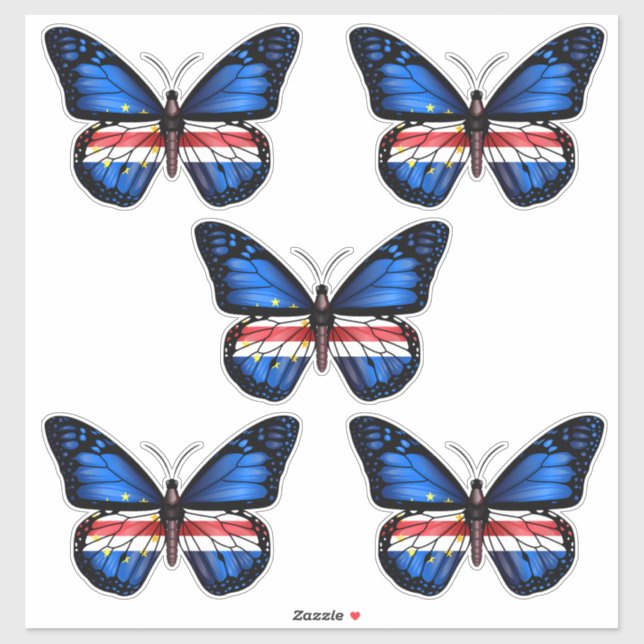 Cape Verde Butterfly flag Sticker (Sheet)