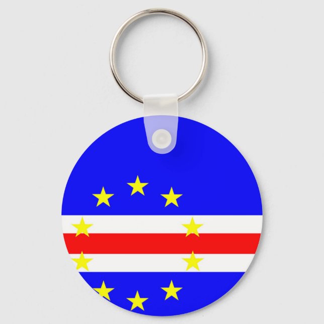 Cape Verde country flag symbol long Keychain (Front)