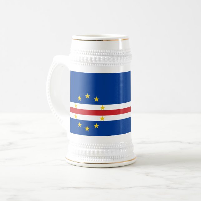Cape Verde Flag Beer Stein (Front Left)