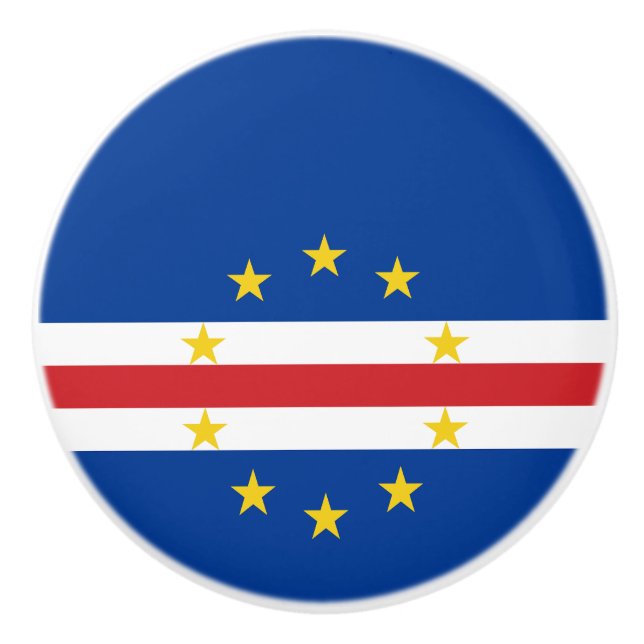 Cape Verde Flag Ceramic Knob (Front)