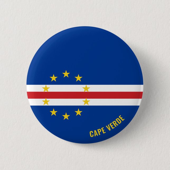 Cape Verde Flag Charming Patriotic Button (Front)