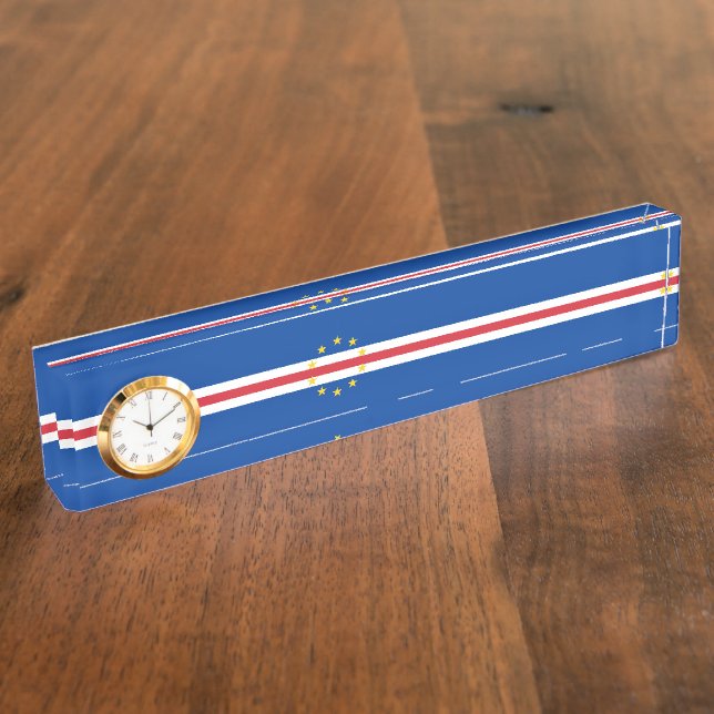 Cape Verde flag Desk Name Plate (Side)