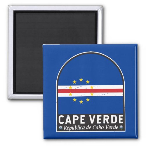 Cape Verde Flag Emblem Distressed Vintage Magnet