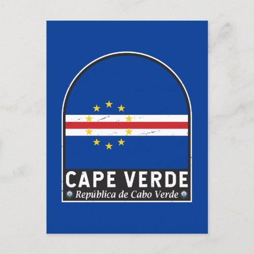 Cape Verde Flag Emblem Distressed Vintage Postcard