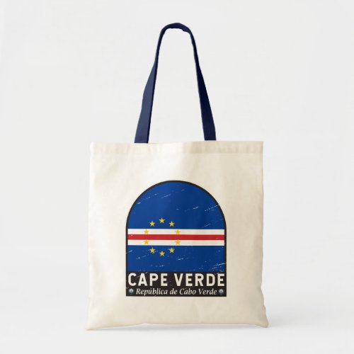 Cape Verde Flag Emblem Distressed Vintage Tote Bag