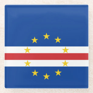 Cape Verde Flag Glass Coaster