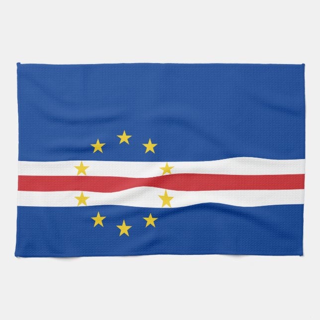 Cape Verde Flag Kitchen Towel (Horizontal)