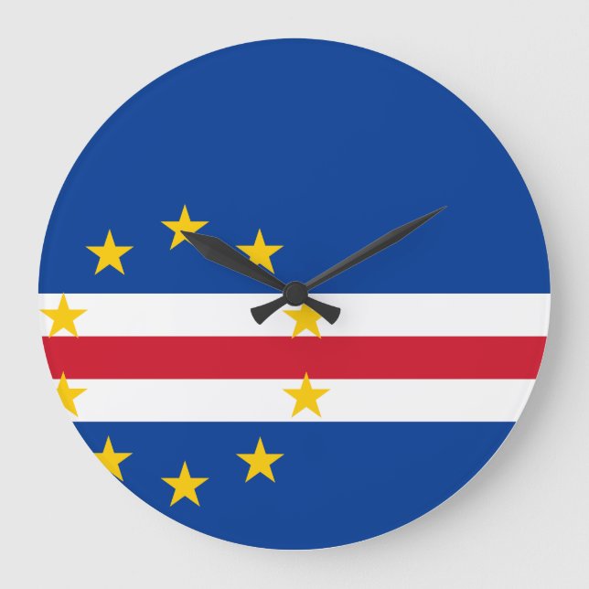 Cape Verde Flag Large Clock (Front)
