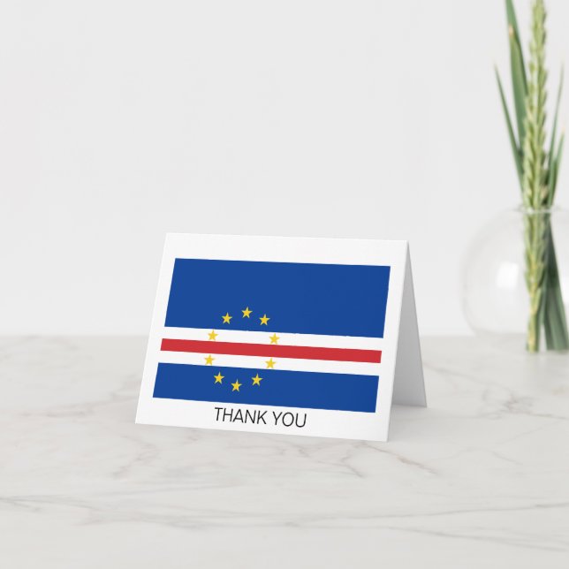 Cape Verde Flag Letterpress Thank You Card (Front)
