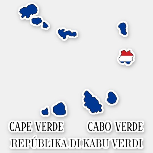 Cape Verde Flag Map Outline Sticker