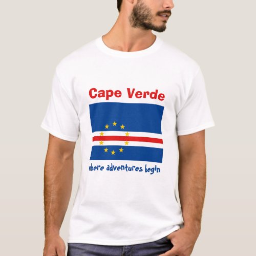 Cape Verde Flag  Map  Text T_Shirt