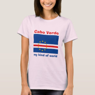 Cape Verde Flag + Map + Text T-Shirt