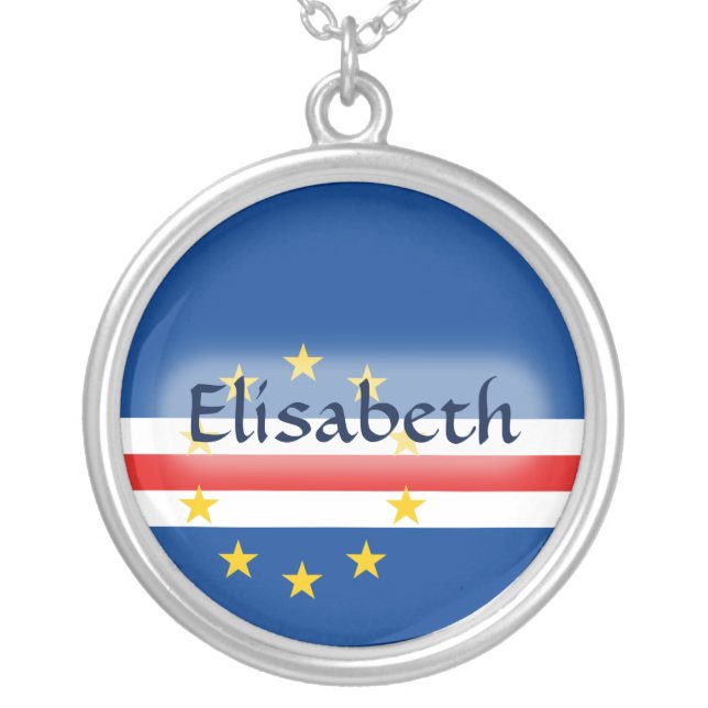 Cape Verde Flag + Name Necklace (Front)