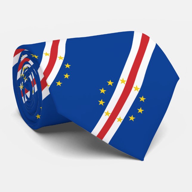 Cape Verde Flag Neck Tie (Rolled)