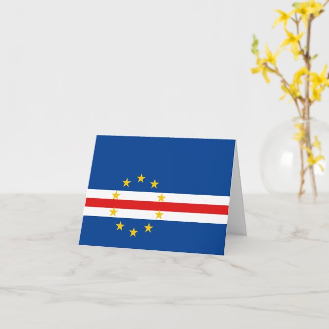 Cape Verde Flag Notecard (Yellow Flower)