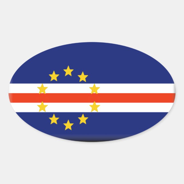 Cape Verde Flag Oval Sticker (Front)
